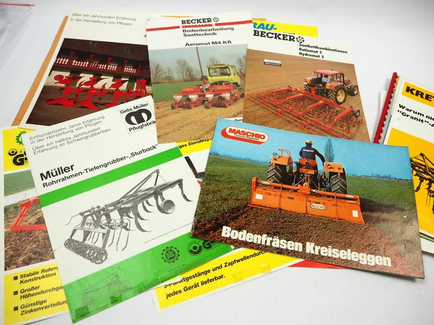 Posten Original Prospekte Landtechnik Bodenbearbeitung 1970/80er Jahre