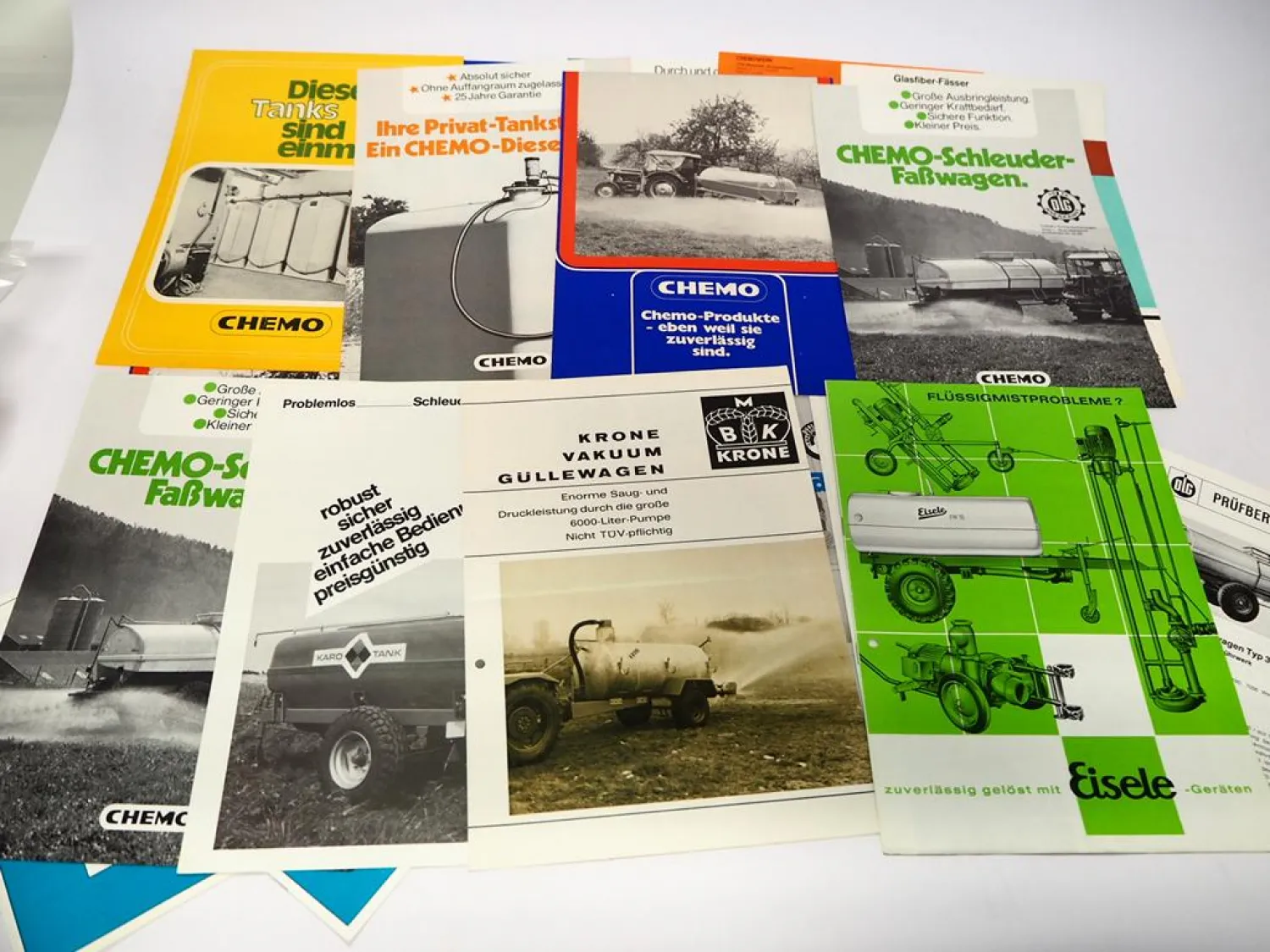 Posten Original Prospekte Landtechnik Tankwagen Fasswagen 1970/80er Jahre