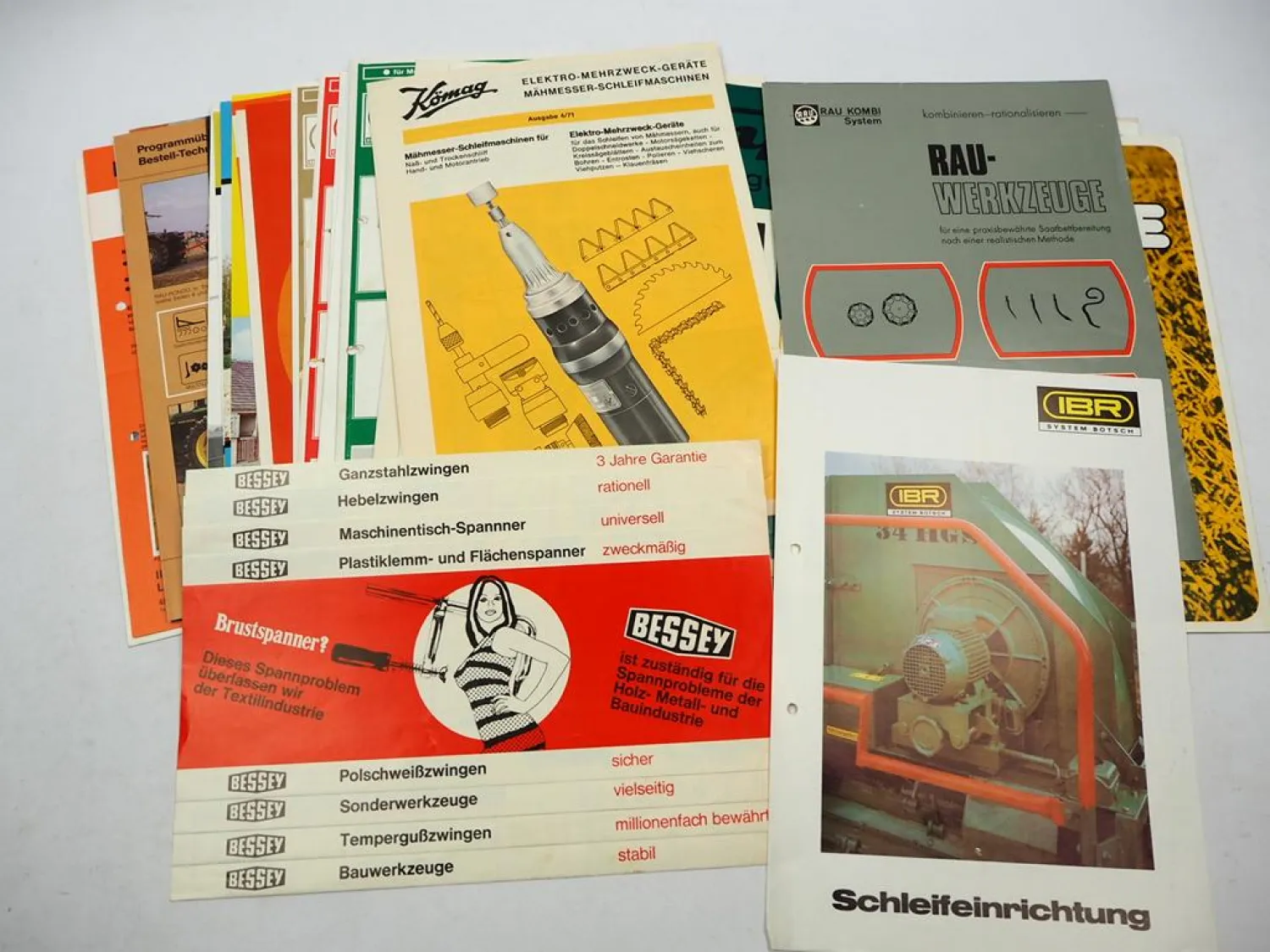 Posten original Prospekte Landtechnik Werkzeug ca. 40 Stück 1960er - 1990er Jahre