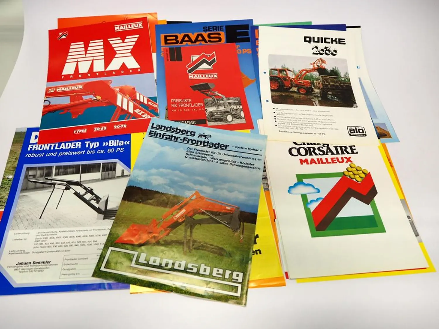 Posten Original Prospekte Landtechnik z.B. Frontlader 1970/80er Jahre