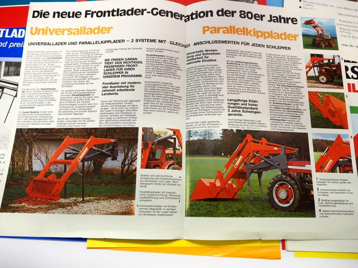 Posten Original Prospekte Landtechnik z.B. Frontlader 1970/80er Jahre