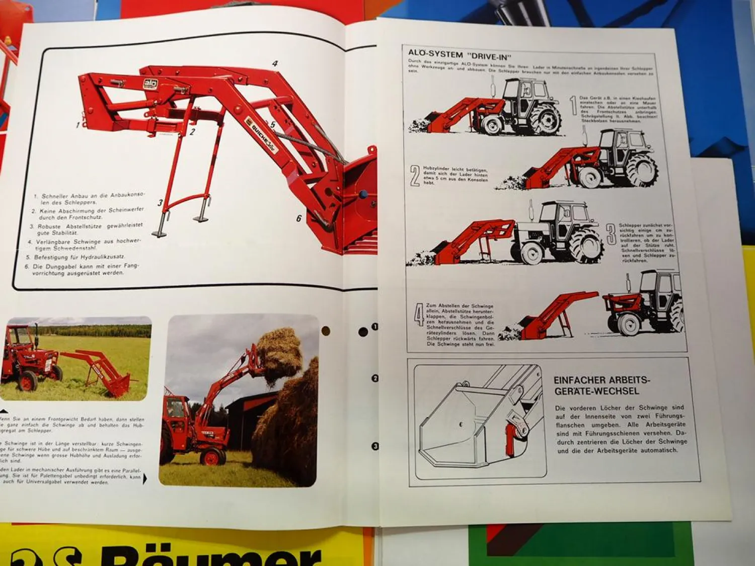 Posten Original Prospekte Landtechnik z.B. Frontlader 1970/80er Jahre