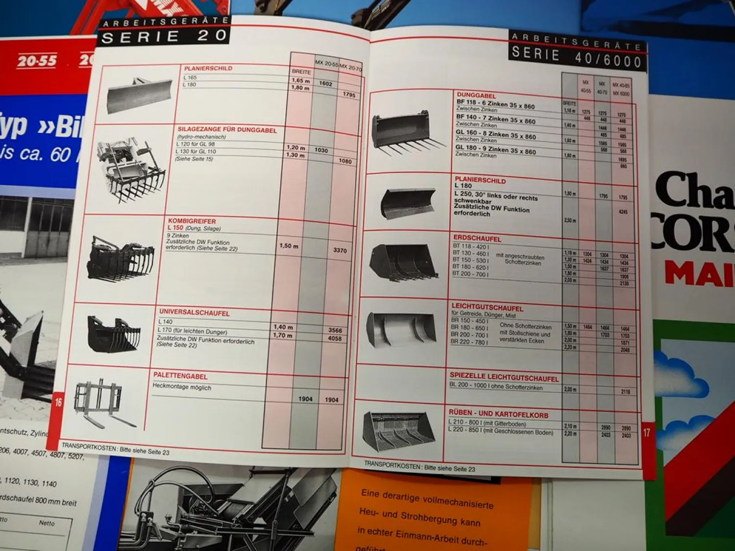 Posten Original Prospekte Landtechnik z.B. Frontlader 1970/80er Jahre