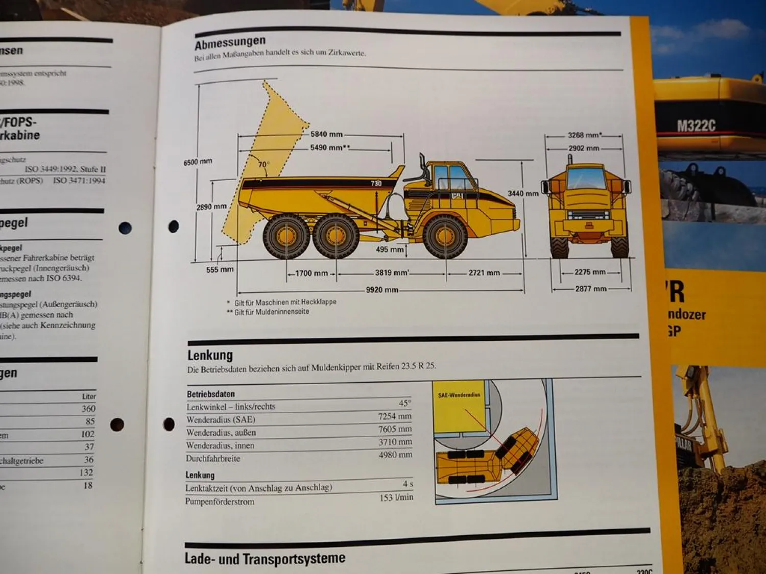 Posten Original Prospekte Zeppelin CAT Radlader Kipper Raupen 1990er Jahre