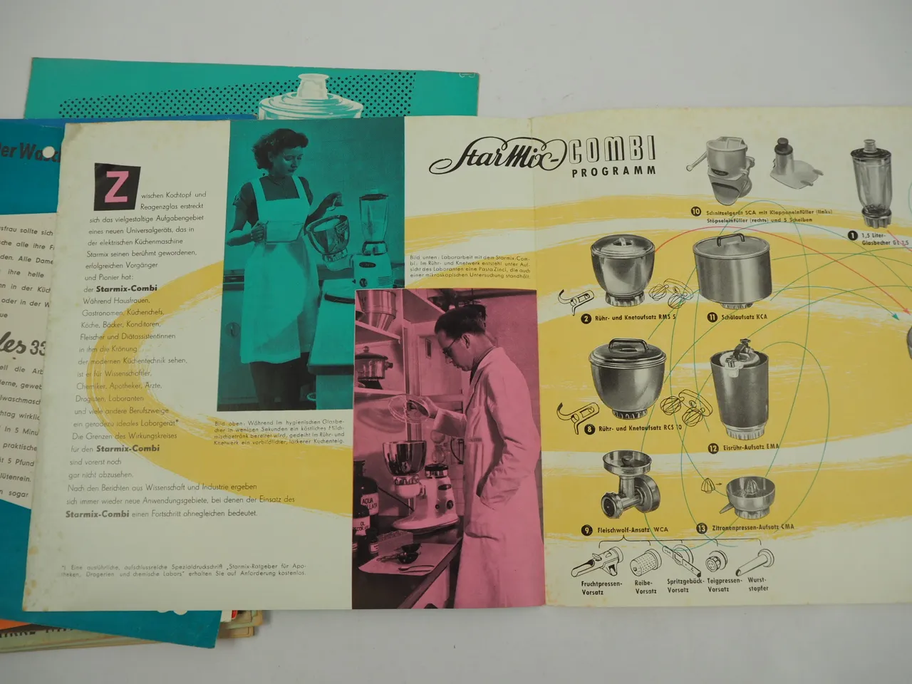 Posten Prospekte Waschmaschinen Küchengeräte Bosch Zanker Hoover 1950er Jahre