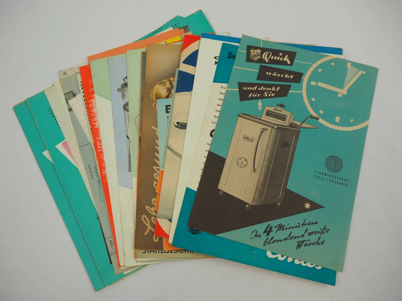 Posten Prospekte Waschmaschinen Küchengeräte Bosch Zanker Hoover 1950er Jahre