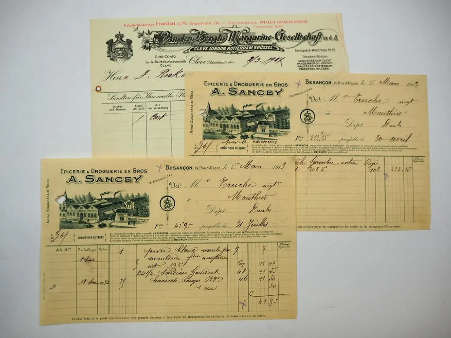 Posten Rechnungen Frankreich Deutschland 1900/1910er Jahre ca. 100 Stück