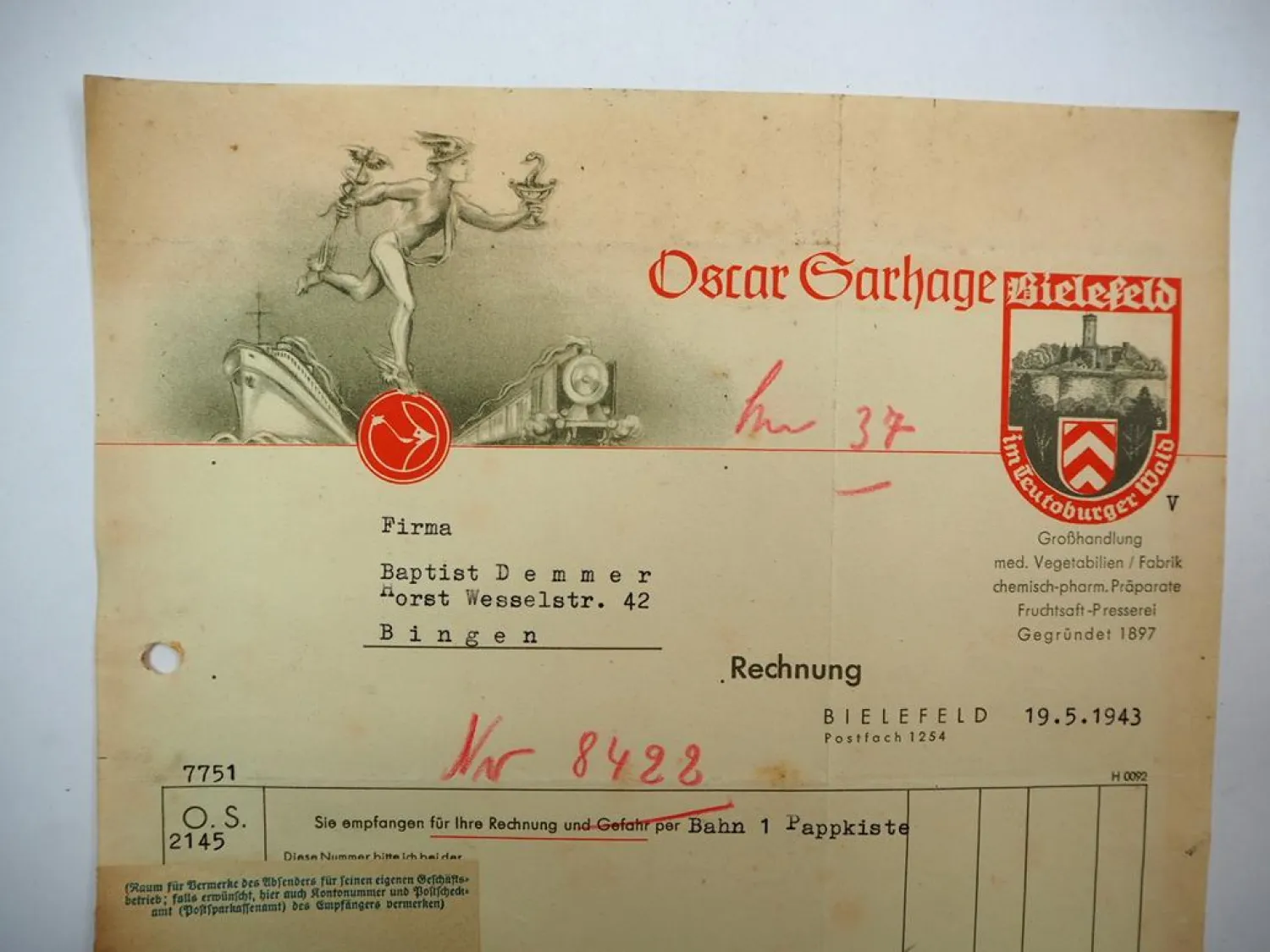 Posten Rechnungen z. B. Erdal Henkel Nestle Maggi Oetker Rütli 1930/40er Jahre