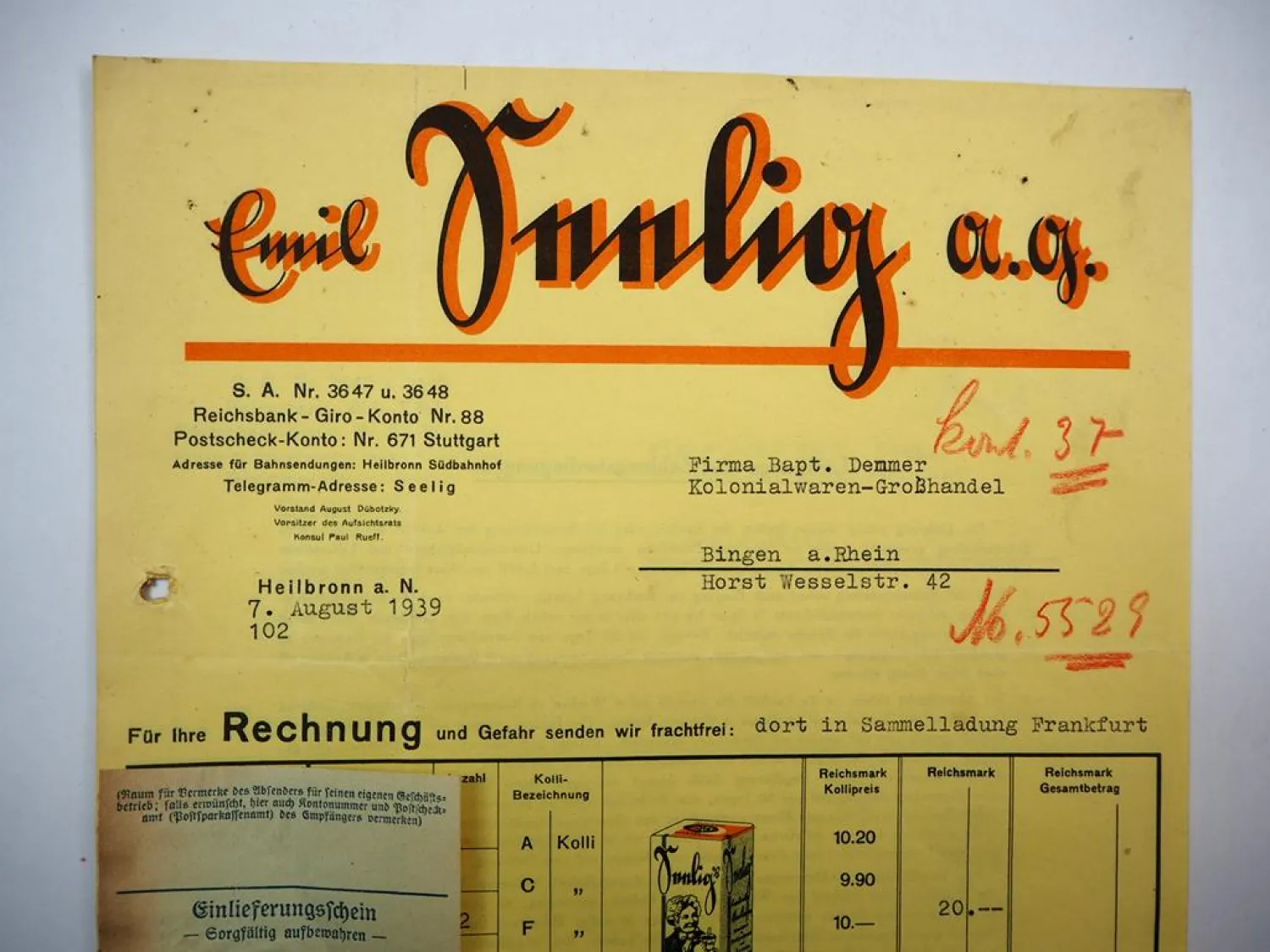 Posten Rechnungen z. B. Erdal Henkel Nestle Maggi Oetker Rütli 1930/40er Jahre