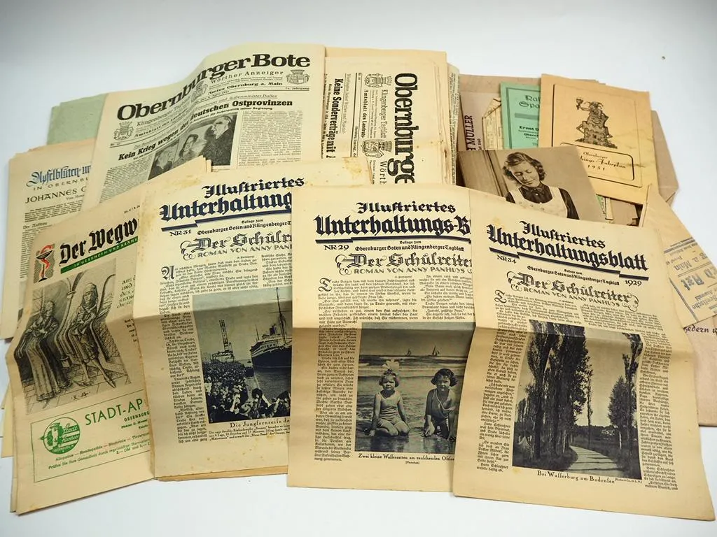 Posten Zeitungen Obernburg Main Bayern ca. 1940er bis 1950er Jahre