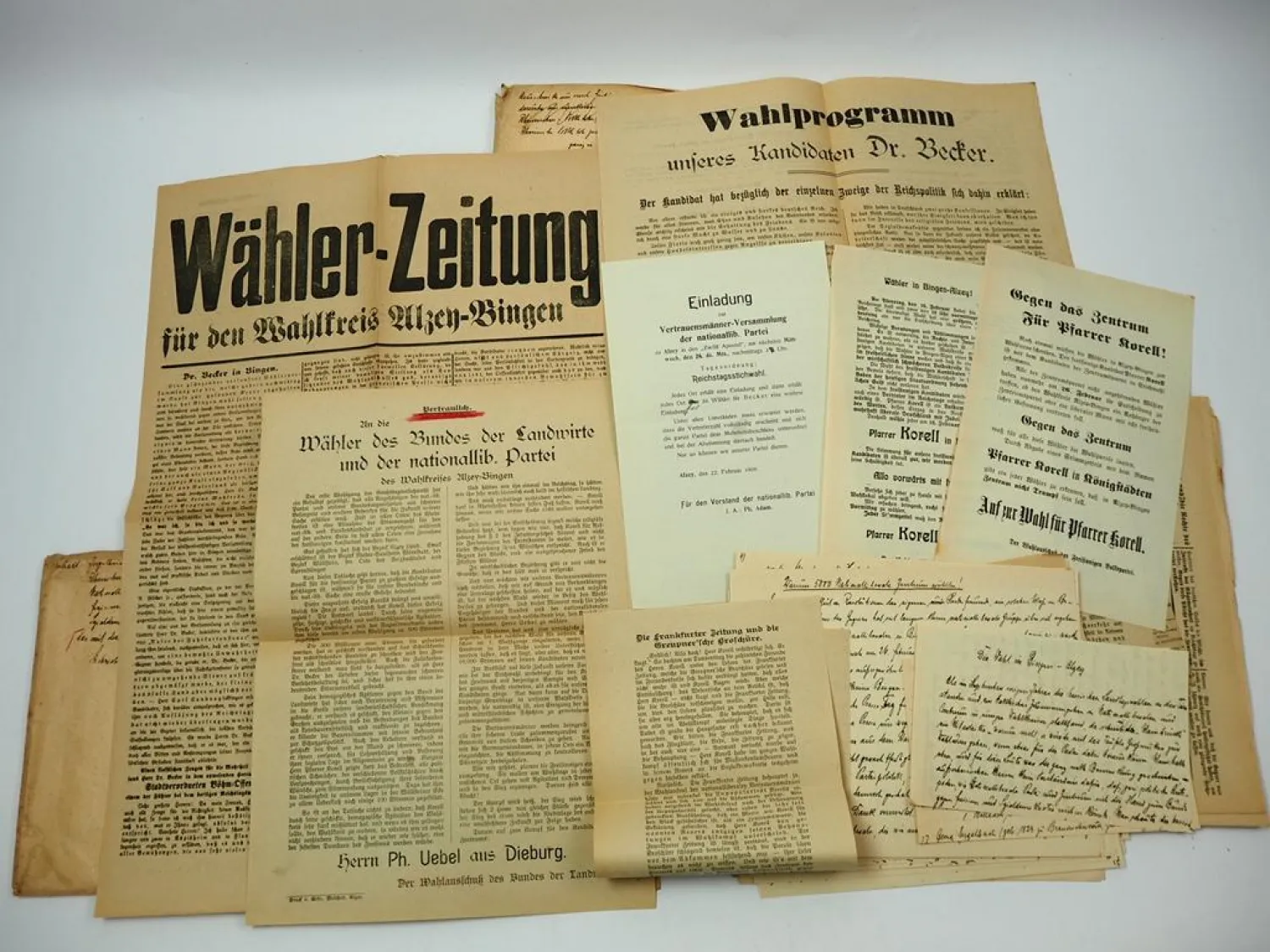 Posten Zeitungen Reichstagswahl Hessischen Landtagswahl 1909 Alzey Bingen