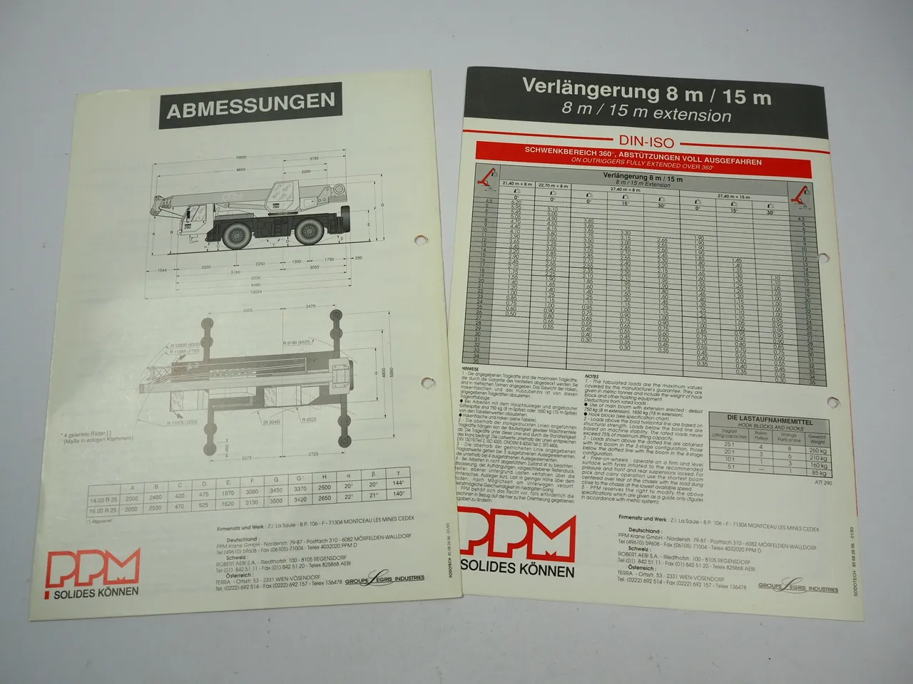 Potain Poclain PPM ATT 290 Mobilkran Autokran 2x Prospekt 1993