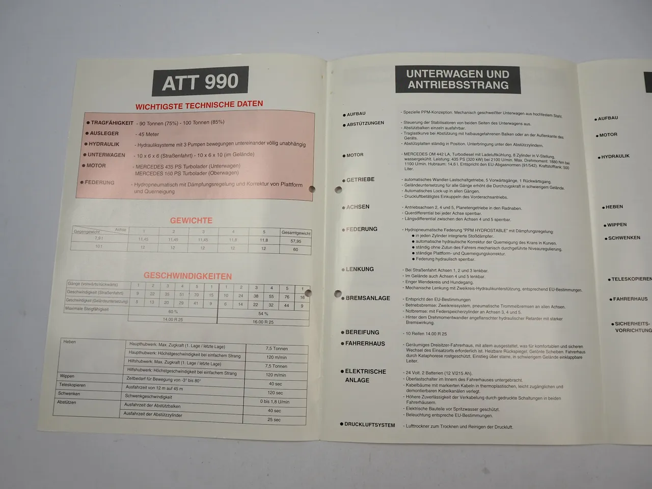 Potain Poclain PPM ATT 990 Mobilkran Autokran Prospekt 1994