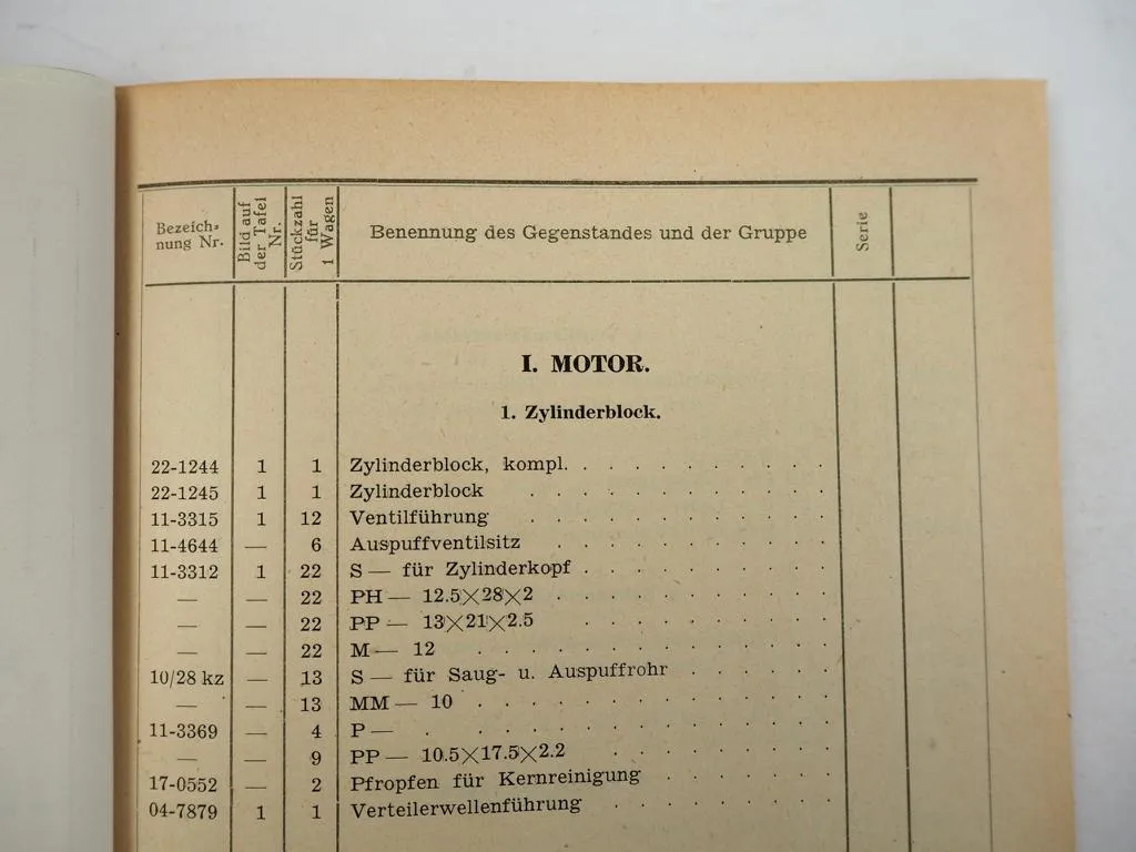 Praga RV Serie 6 LKW Ersatzteilliste Ersatzteilverzeichnis 1942 Wehrmacht