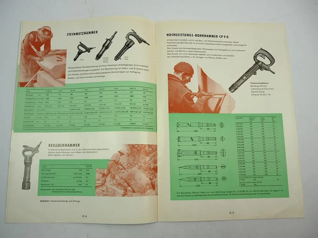 Premag GmbH Geisenheim Bohrhammer Abbruchhammer Werkzeuge Prospekt Preise 1962