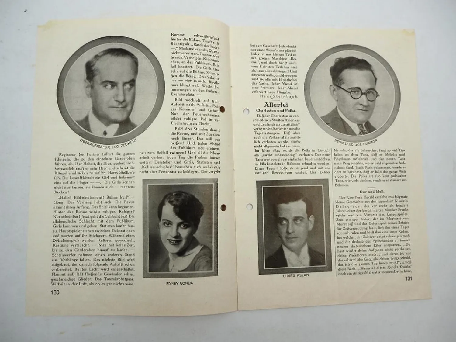 Programmheft Apollo Theater Düsseldorf Nr. 9 vom Januar 1927