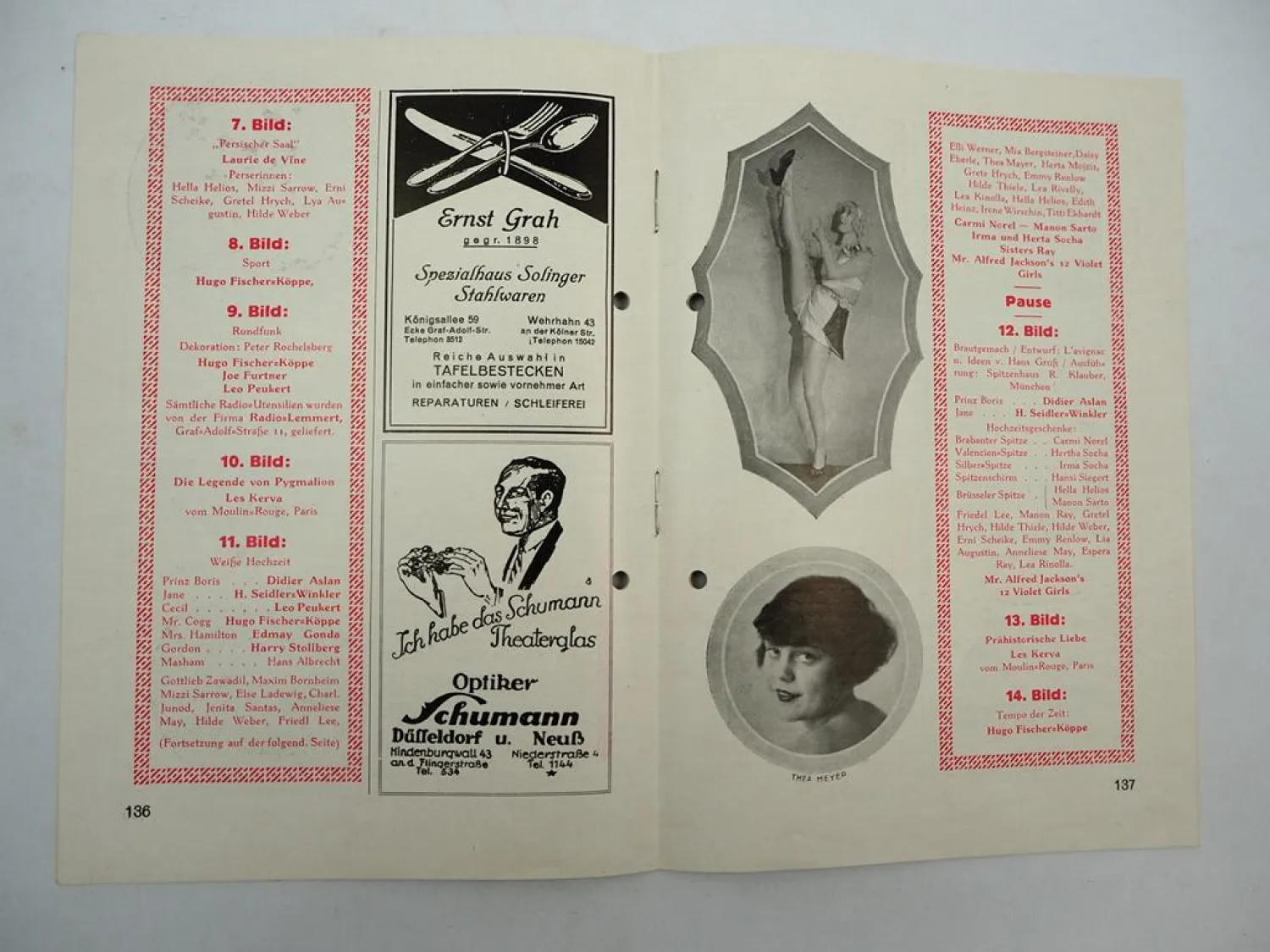 Programmheft Apollo Theater Düsseldorf Nr. 9 vom Januar 1927