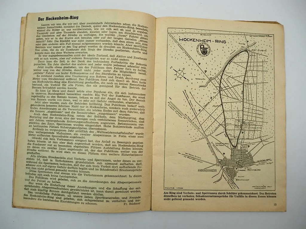Programmheft Hockenheim Internationales DMV Rheinpokal Rennen Motorrad 1958