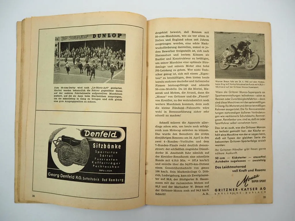 Programmheft Hockenheim Internationales DMV Rheinpokal Rennen Motorrad 1960
