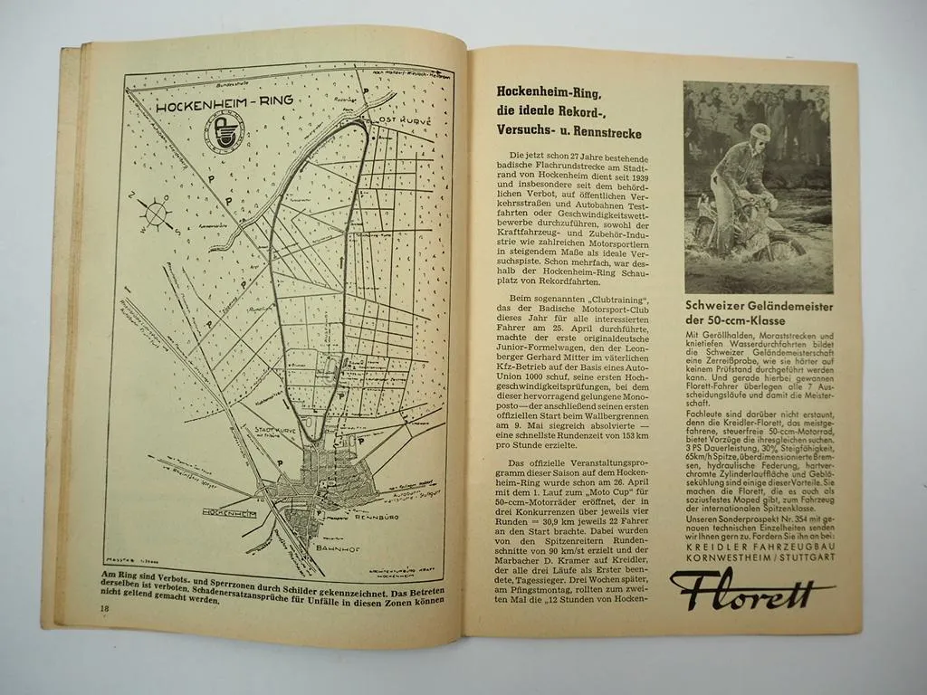 Programmheft Hockenheim Internationales Rheinpokal Rennen Motorrad 1959