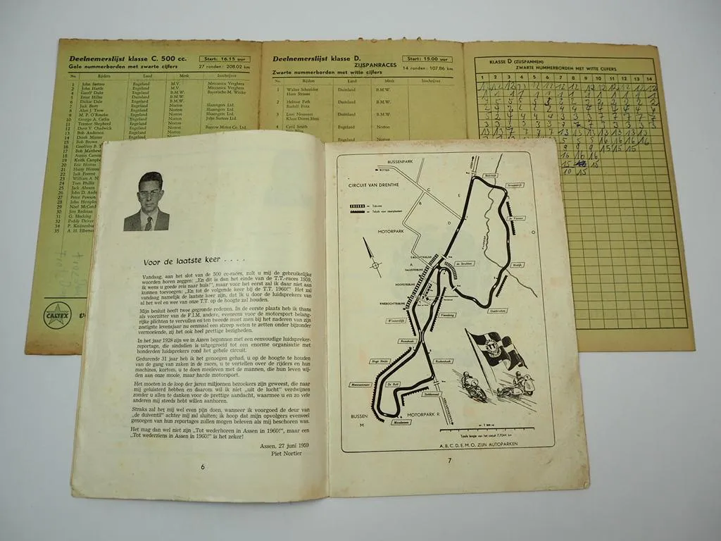 Programmheft TT Grote Prijs van Nederland Drenthe Motorrad Rennen 1959