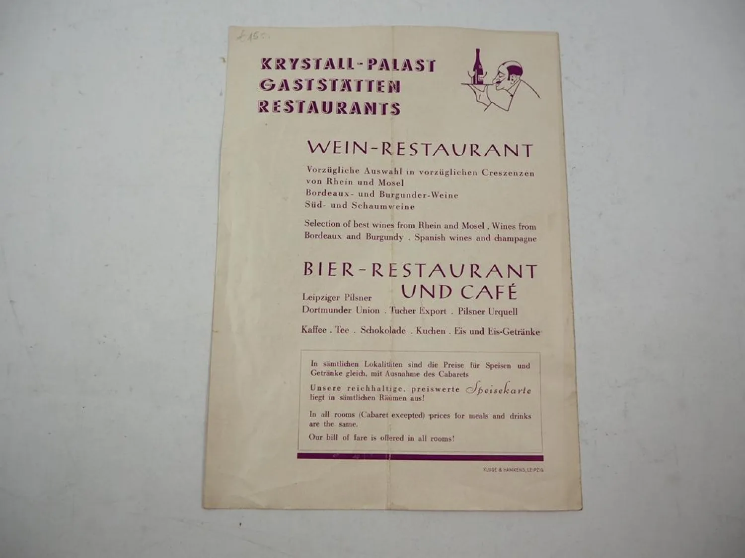 Programmheft Variete Krystall Palast Leipzig 1939 Messeprogramm