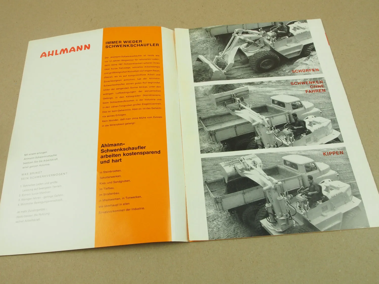 Prospekt Ahlmann A68 Schwenklader mit Mercedes Benz Motor 1966