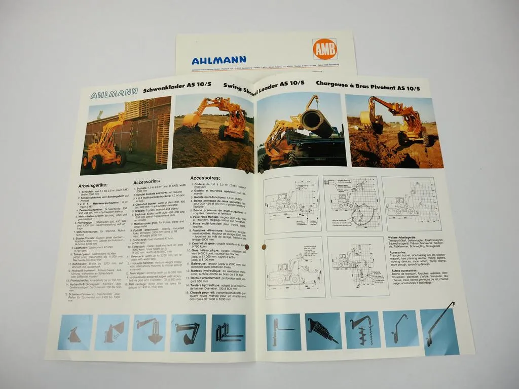 Prospekt Ahlmann AS10S Schwenklader 1988