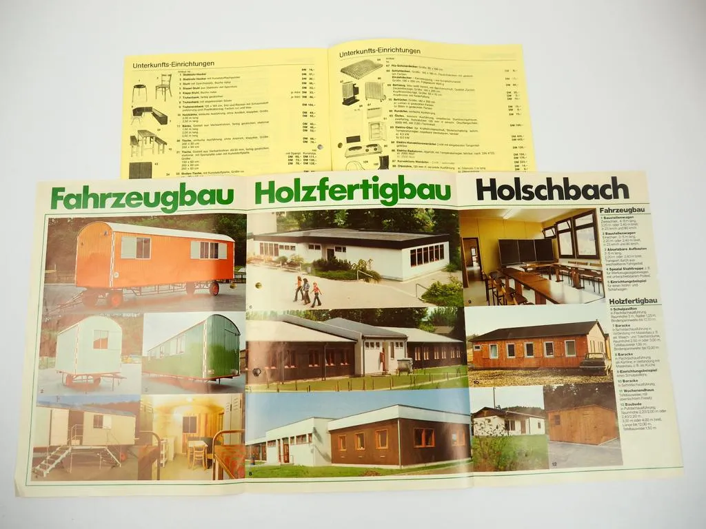 Prospekt Alho Bauwagen Baucontainer + Preisliste 1970er Jahre