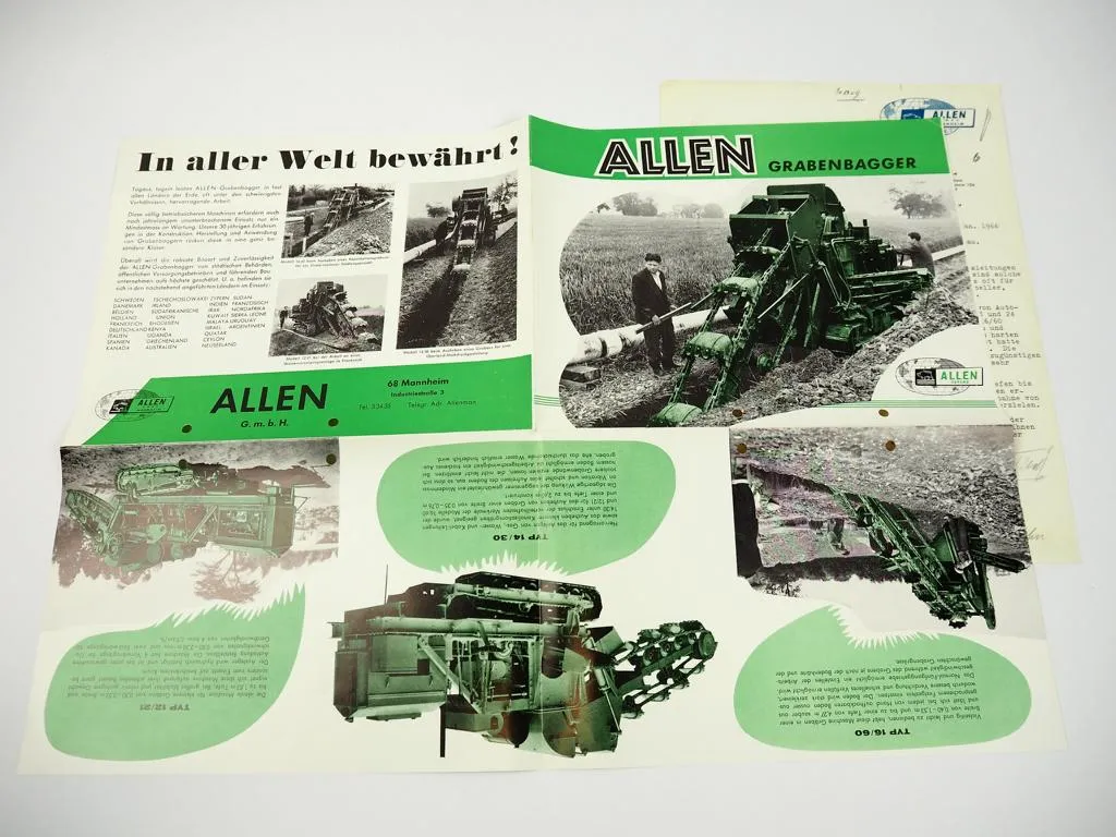 Prospekt Allen Grabenbagger ca. 1966