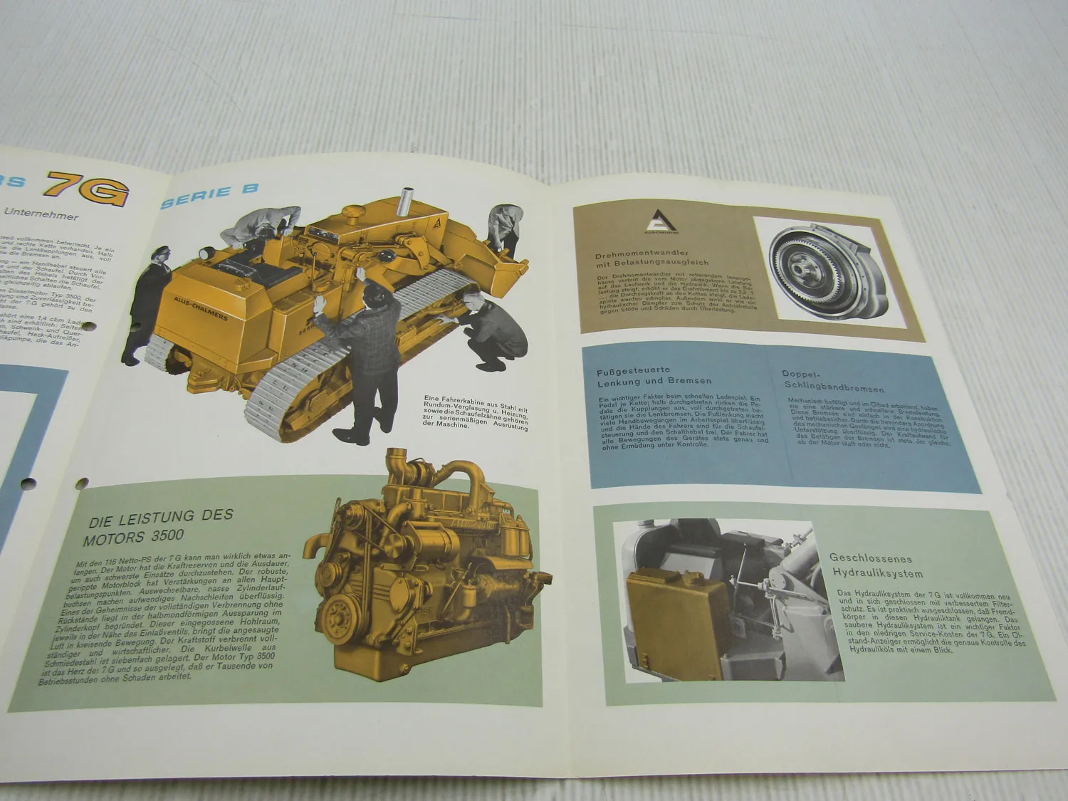 Prospekt Allis Chalmers 7G Serie B Laderaupe technische Daten 1969
