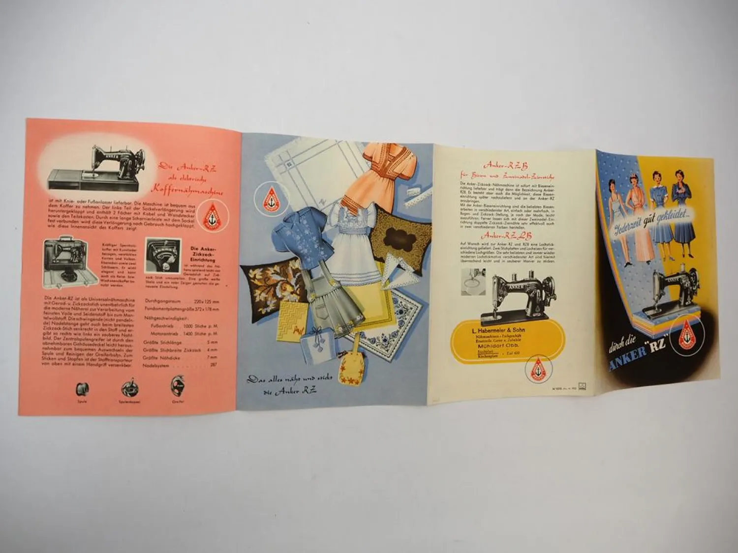 Prospekt Anker Werke Bielefeld RZ Nähmaschine 1950er Jahre