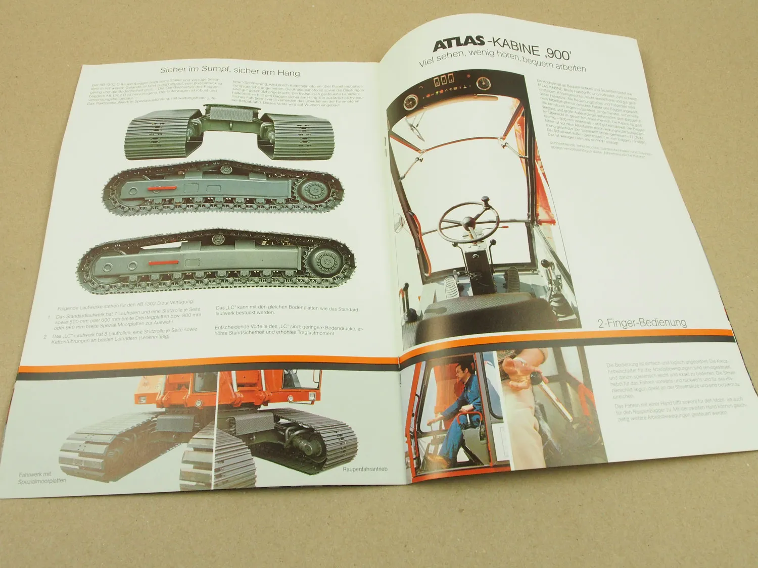 Prospekt Atlas 1302D Hydraulikbagger von Juli 1979