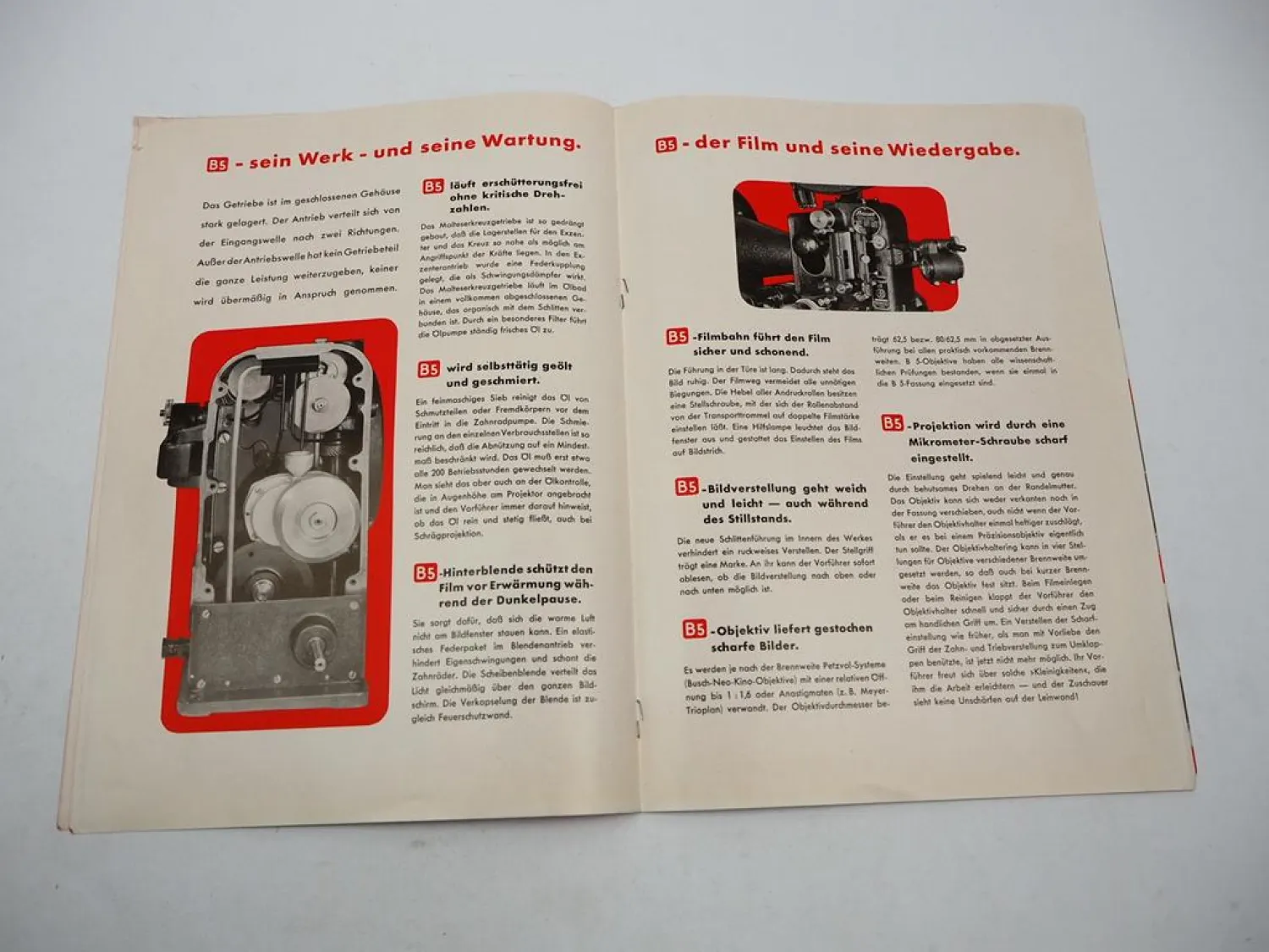 Prospekt Bauer Tonfilm Projektor B5 Film Kino Theater Maschine Apparat 1941