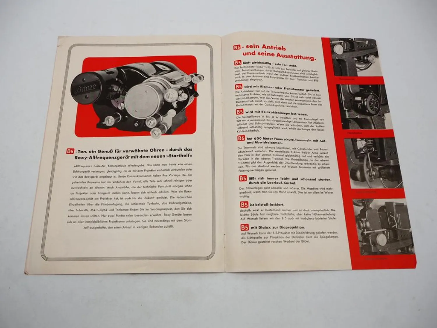 Prospekt Bauer Tonfilm Projektor B5 Film Kino Theater Maschine Apparat 1941