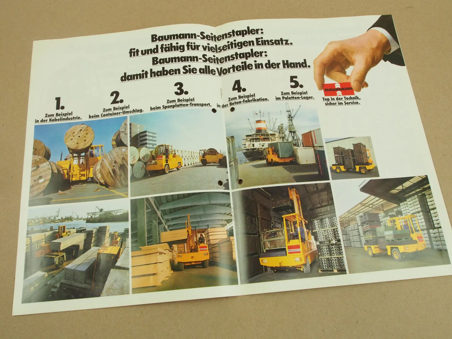 Prospekt Baumann Stapler Programm AS 30 35 40 45 50 60 80 CS100 120 150 von 1985