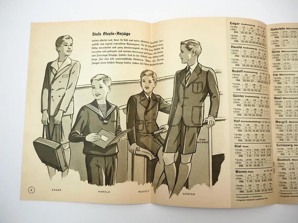 Prospekt Bleyle Mode Bekleidung Damen Kinder Otto Seine Bingen ca. 1930