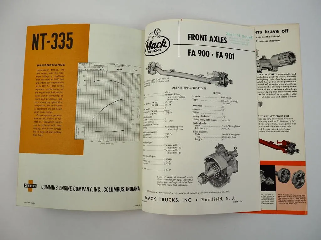 Prospekt Brochure Mack M30X Dumper Truck 1961