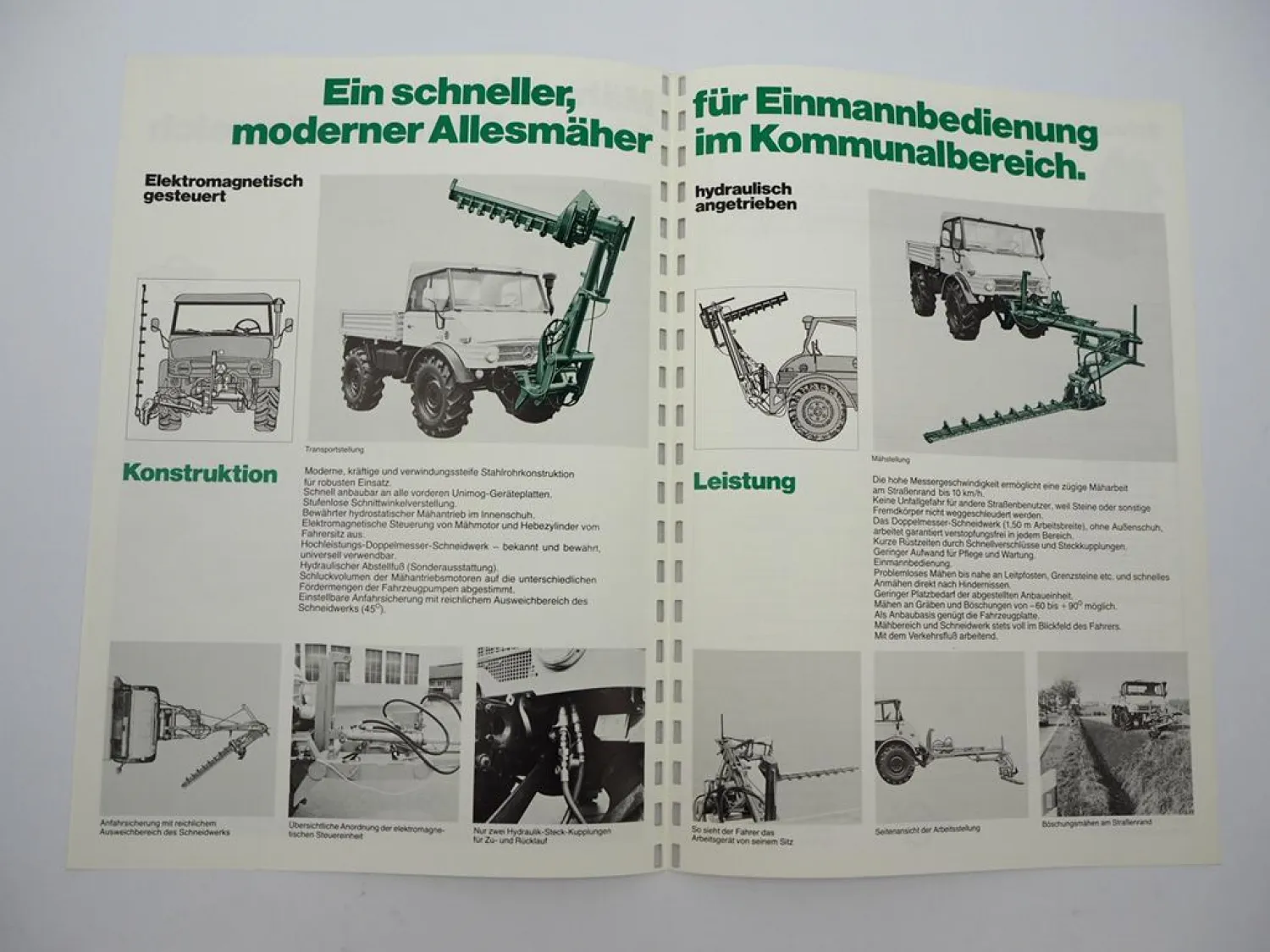 Prospekt Busatis BM1133 Frontseiten Mähwerk an Unimog U 600 800 900 1000 1981
