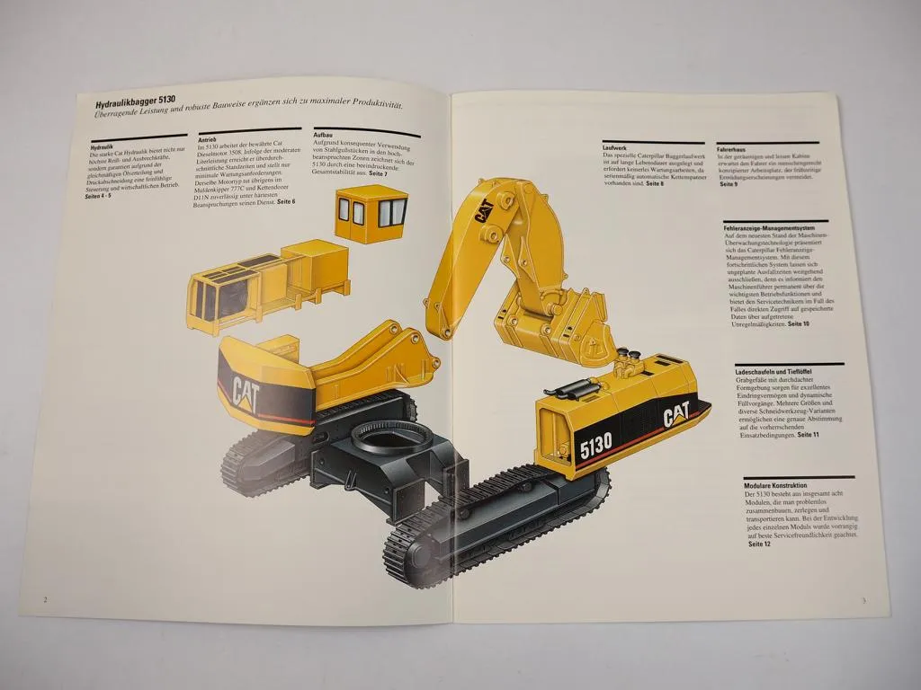Prospekt CAT Caterpillar 5130 Hydraulikbagger 1995