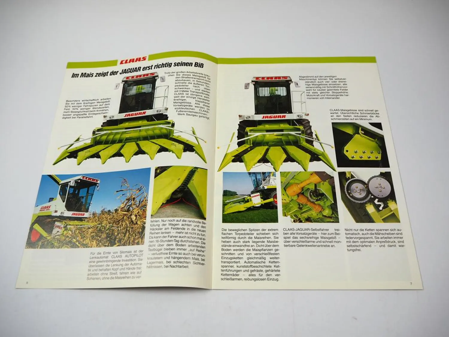 Prospekt Claas Jaguar 685 690 695 SL Mädrescher Selbstfahrer 09/1988