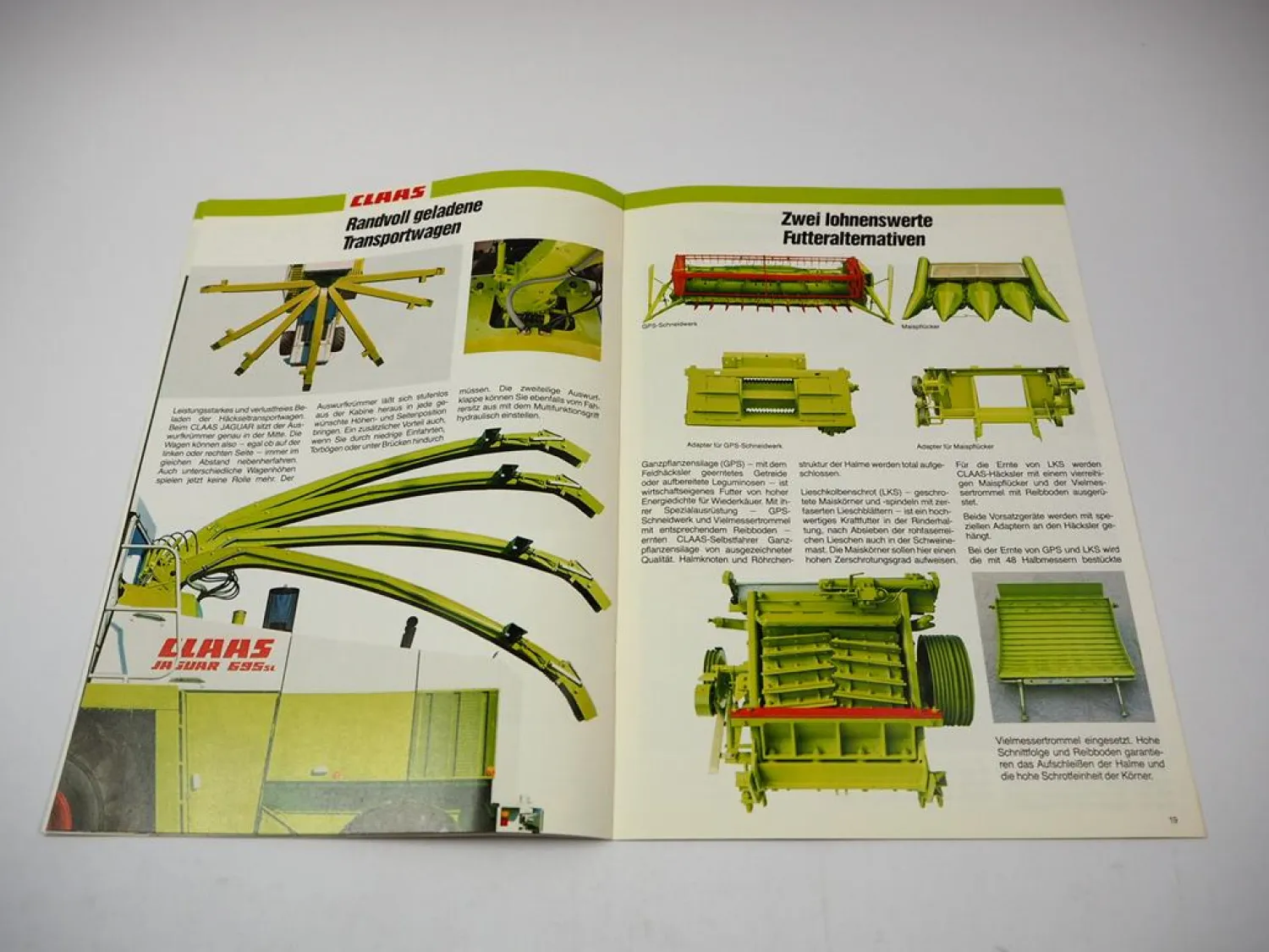 Prospekt Claas Jaguar 685 690 695 SL Mädrescher Selbstfahrer 09/1988