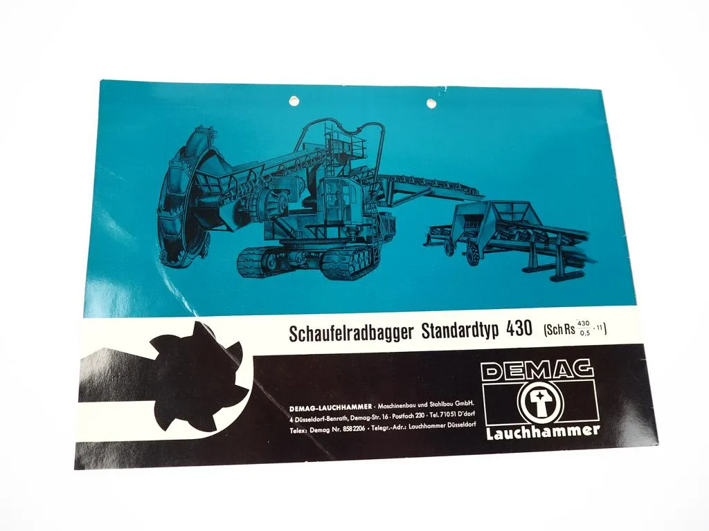 Prospekt Demag Lauchhammer Schaufelradbagger Standardtyp 430