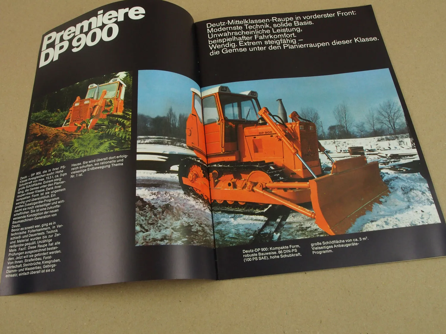 Prospekt Deutz DP900 Planierraupe von 1971