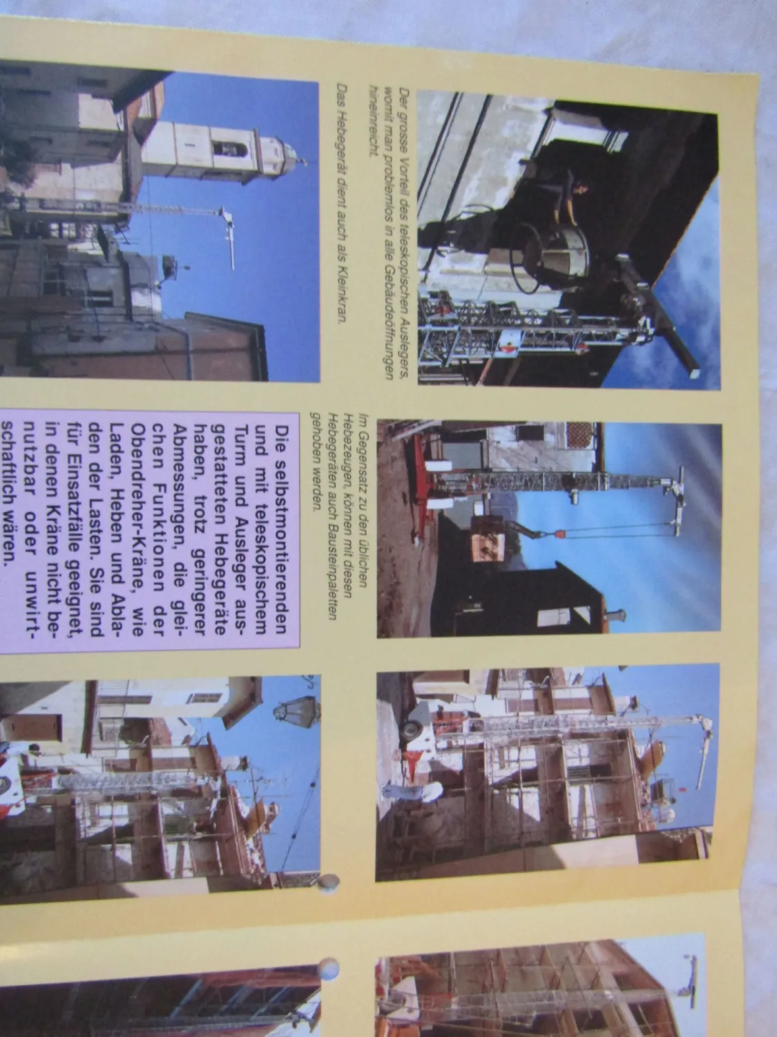 Prospekt Dinomatic Hebegeräte Serie E 2000 2011 und 2002 mit technischen Angaben