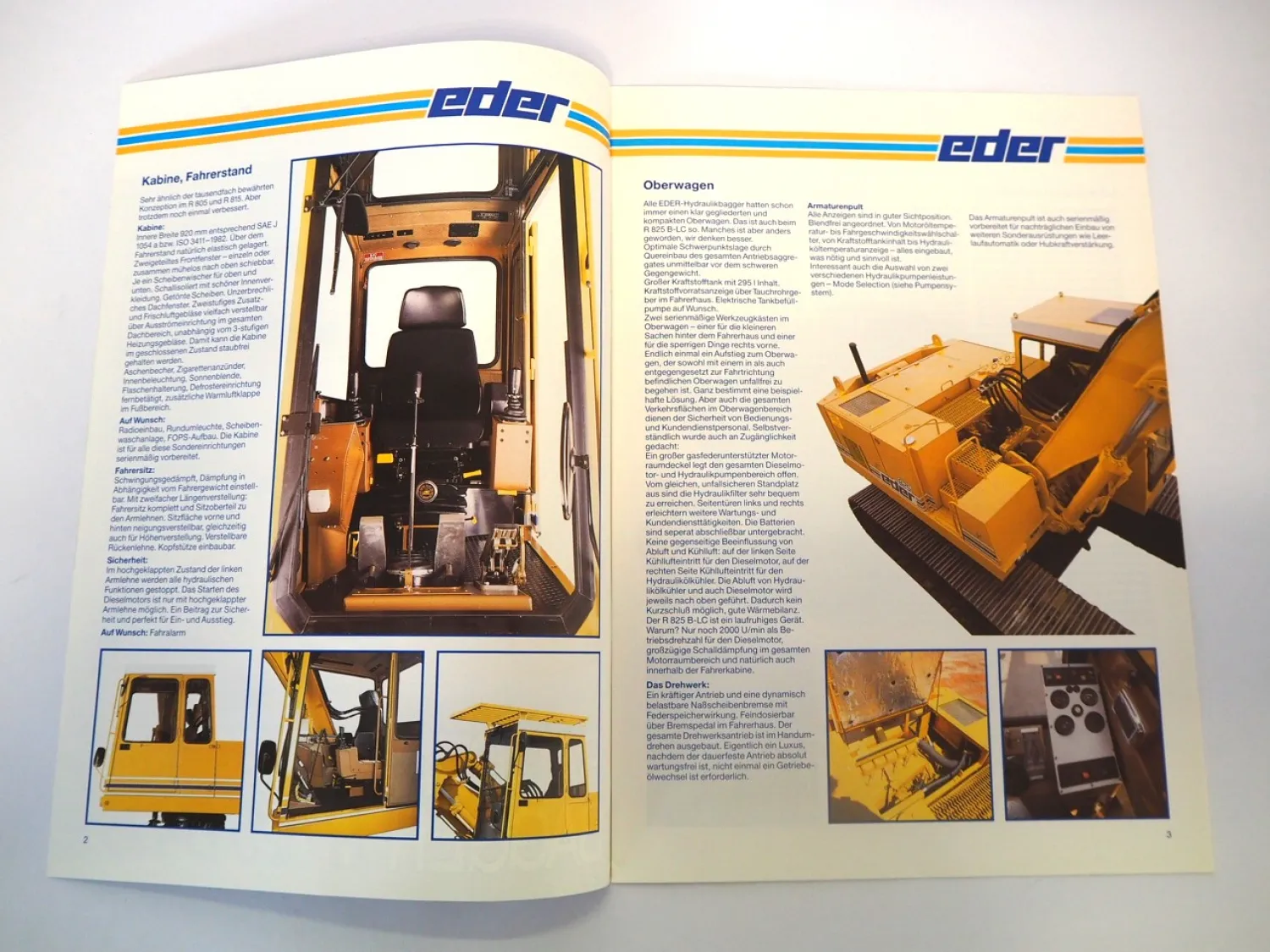 Prospekt Eder R825 B-CL Hydraulikbagger Raupenbagger 1980/90er Jahre