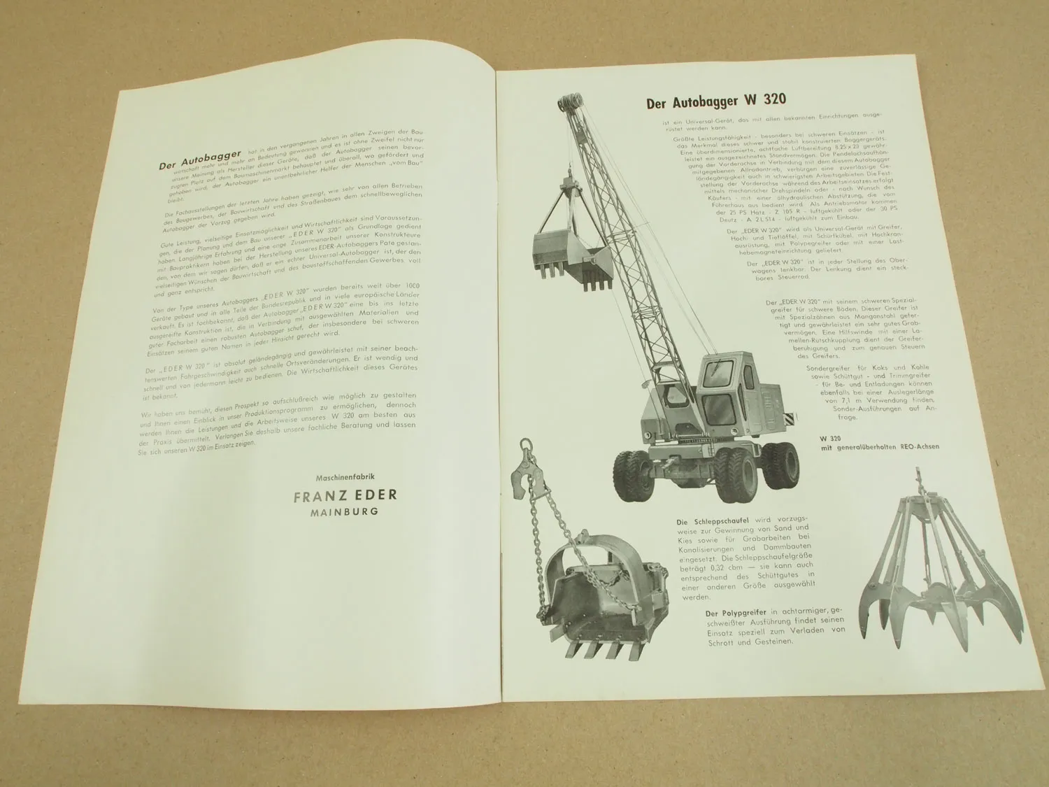 Prospekt Eder W320 Universal Autobagger 1962