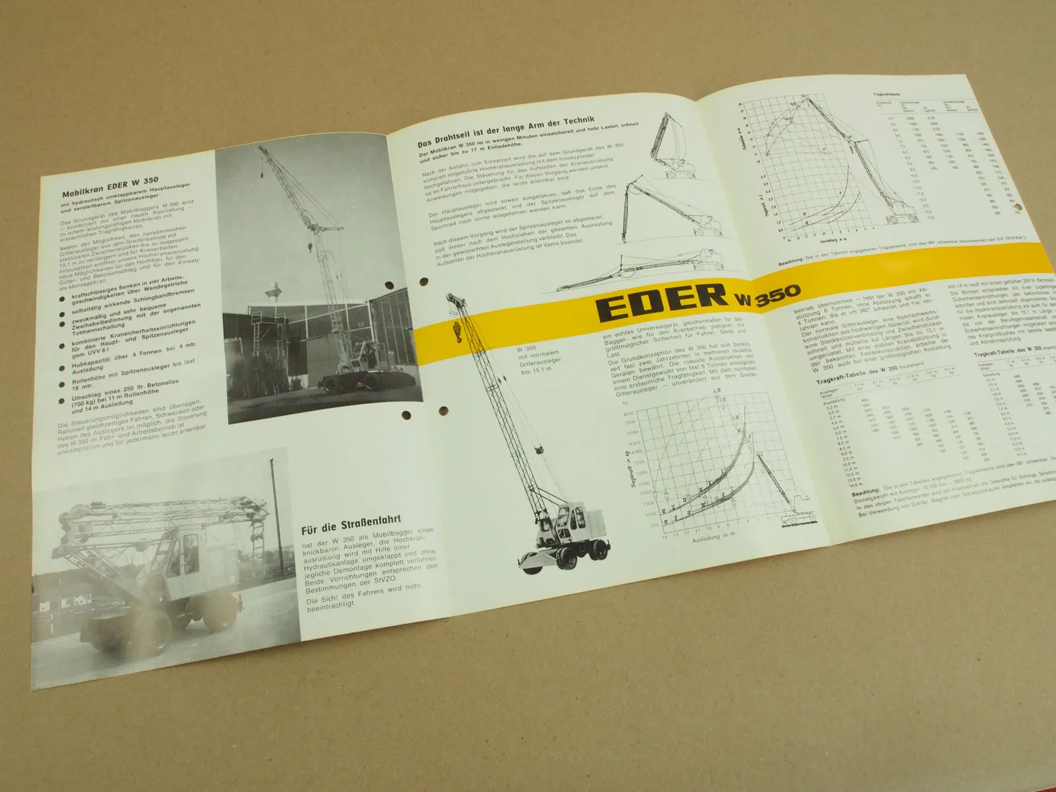 Prospekt Eder W350 Universalgerät für Bagger- und Kraneinsatz