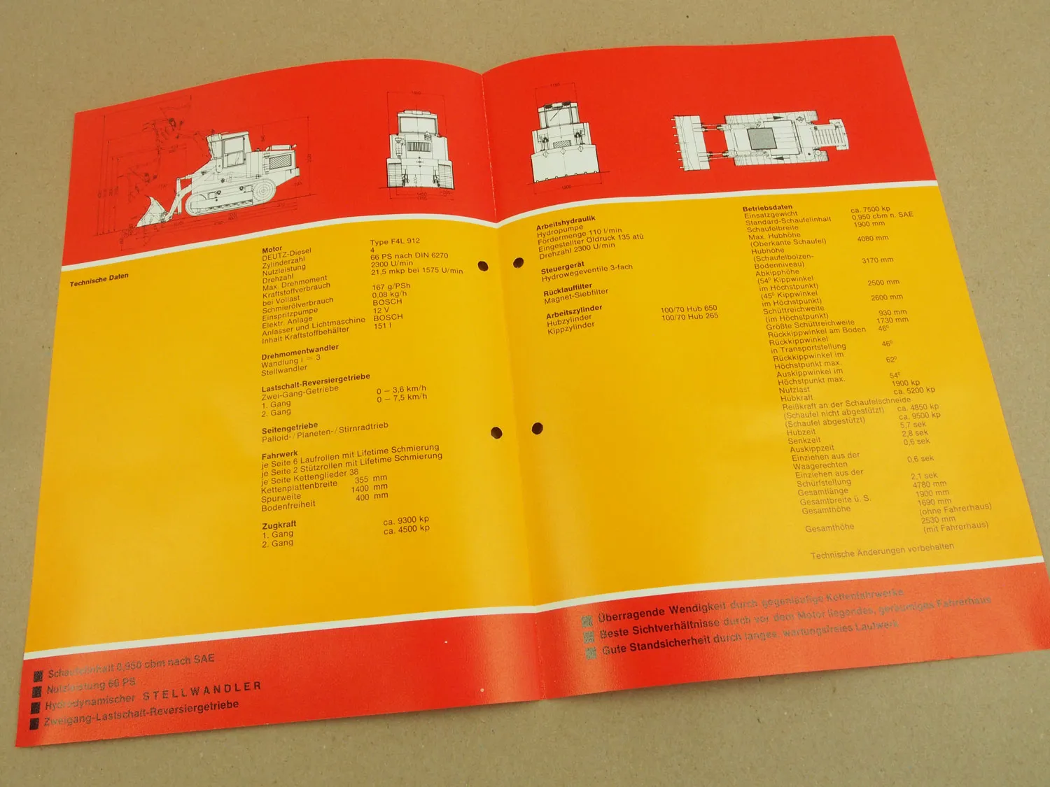 Prospekt EWK Eisenwerke Kaiserslautern RL70w Laderaupe von ca 1970