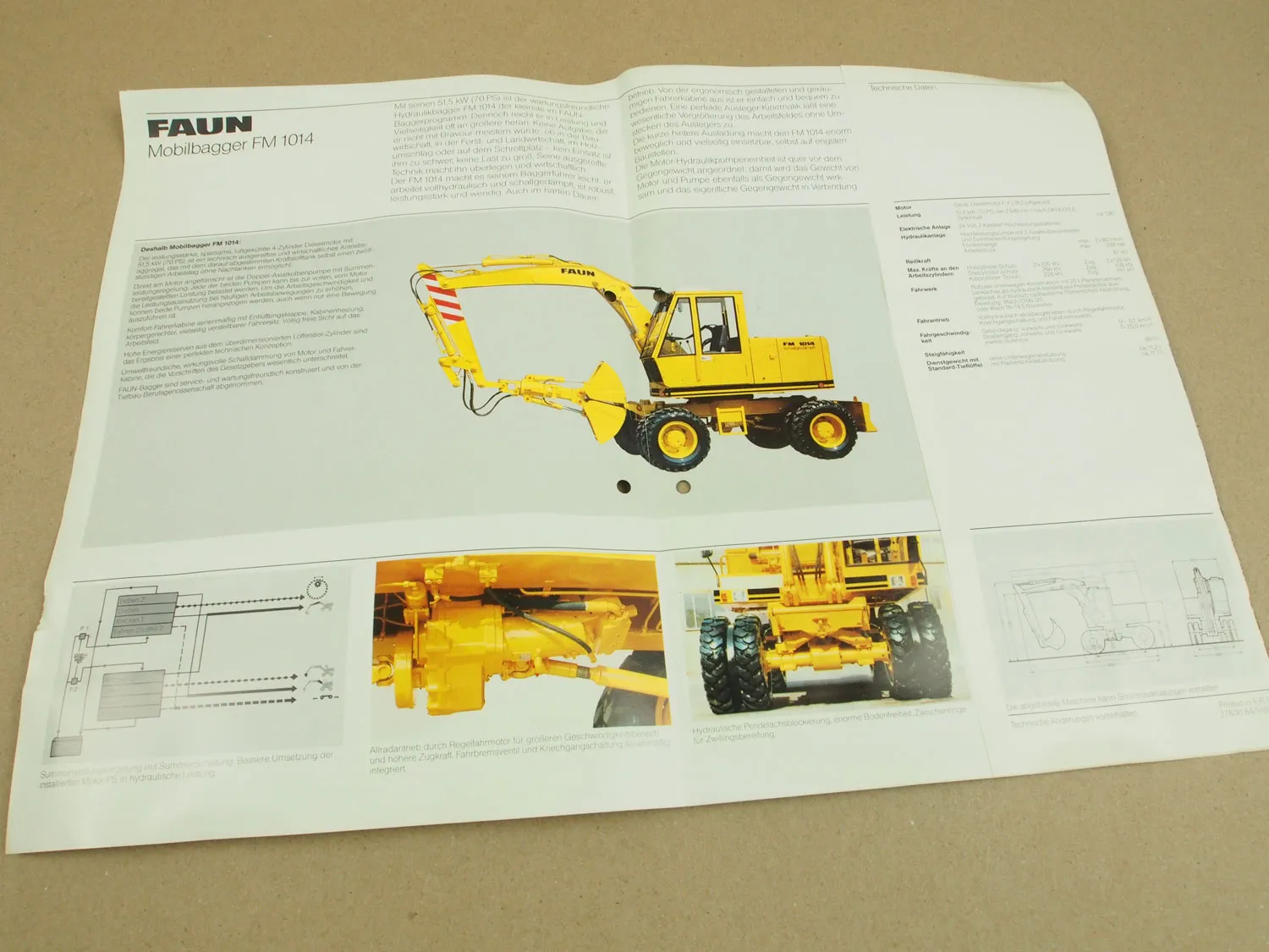 Prospekt FAUN FM1014 Mobilbagger von 1984